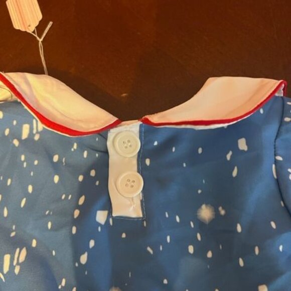 Santa workshop girl Christmas Dress  By BaaBee  Blue With Winter Scene Print - Picture 4 of 7